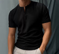 Men's Half-Zip Henley T-Shirt - Slim Fit Short Sleeve Casual Top