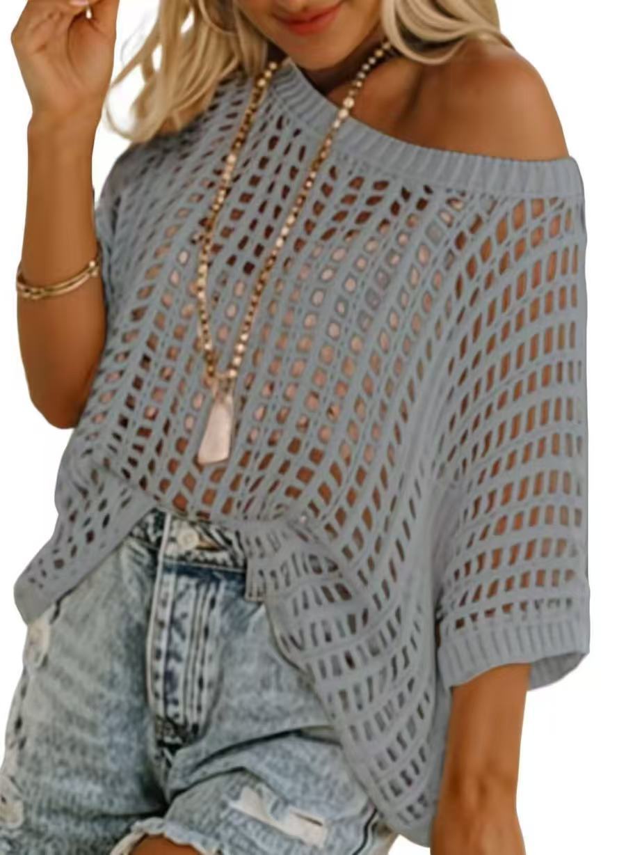 Women's Off-the-Shoulder Open-Knit Cover