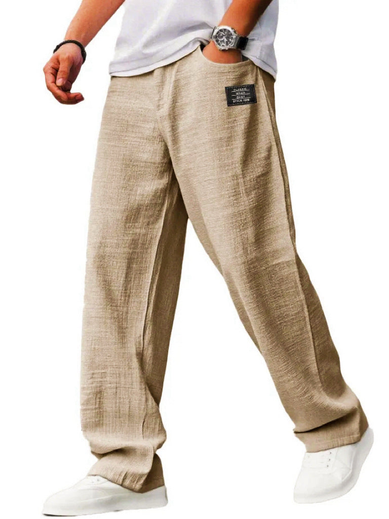 Summer Thin Casual Loose Bamboo Linen Men's Trousers
