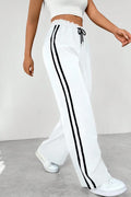 Elastic high-waisted flowy women's wide-leg sports pants